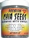 Convenient double sealed jar with 12 ounces chia seed (Salvia hispanica).