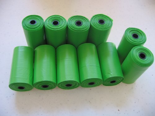 220 Biodegradable, Dog Waste Bags, Pet Waste Bags - GREEN + FREE Bone Dispenser, by Pet Supply City LLC