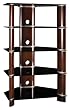 Bush Furniture Segments Audio Tower, Rosebud Cherry/Bright Silver