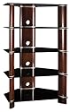 Bush Furniture Segments Audio Tower, Rosebud Cherry/Bright Silver