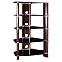 Bush Furniture Segments Audio Tower, Rosebud Cherry/Bright Silver