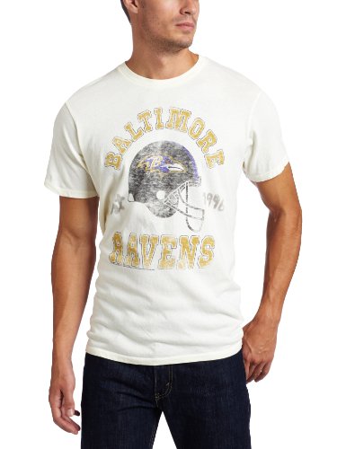 NFL Men's Baltimore Ravens Heather Vintage Short Sleeve Crew (Sugar, Large)