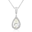 One of a Kind 1-2/5ctw Pear-Shaped Diamond Pendant in 14kt White Gold