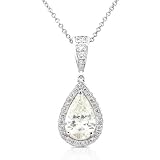 One of a Kind 1-2/5ctw Pear-Shaped Diamond Pendant in 14kt White Gold
