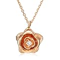 14k Rose Gold Diamond Flower Pendant