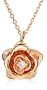 14k Rose Gold Diamond Flower Pendant (.05 cttw, J Color, I2 Clarity), 16"