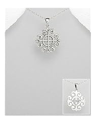 Fleur de lis Pendant Necklace In 92.5 Sterling Silver
