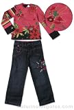 Catimini Adjust. waist Jeans & Cotton Print Top