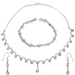 Necklace Earrings Bracelet Sterling Silver Amethyst Jewelry (gnklcs356)