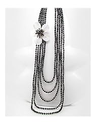 Flower Mother of Pearls Necklace In Sterling Silver