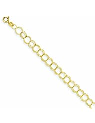 Genuine 14K Yellow Gold Solid Triple Link Charm Bracelet 7 Inches 2 Grams Of Gold 100% Satisfaction Guaranteed.