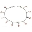 Foot Jewelry Anklet Bracelet Silver Gemstone Antique Reproduction Indian Style 18 Grams 10 inches
