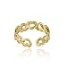 18K Gold Over Sterling Silver Filigree Open Hearts Toe Ring