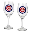 Chicago Cubs MLB 2pc Wine Glass Set - Primary Logo