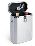 Envoy 2-Bottle Insulated, Aluminum Wine Case w/ Corkscrew - Platinum (Black/Silver)