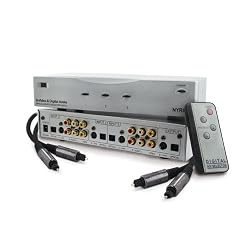 Nyrius S-Video & Optical Switcher Digital Audio Video Selector Switch with Remote (SW200) & Bonus 4 Pack of 6 Foot Toslink to Toslink Fiber Optic Digital Audio Cables (TOSCAB6E)