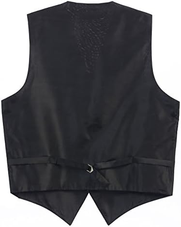 2 Piece Gioberti Men's Solid Vest & Necktie Formal Set, Charcoal, 4XLarge