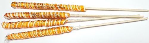 18 inch Twist Twirly Unicorn Lollipops 12 units 3oz Orange and White