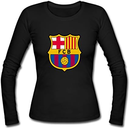 Letjoy FC Barcelona Gildan Long Sleeve Shirts Ladies Size L Black