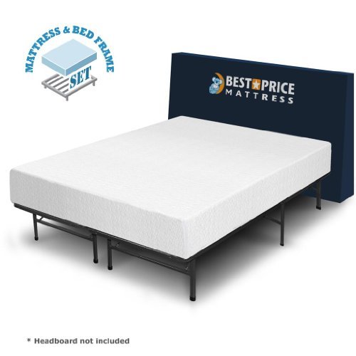 Best Price Mattress 10Inch Memory Foam Mattress and Bed Frame Set