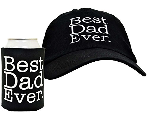 Best Dad Ever 2-Piece Hat Cap and Coolie Gift Set Bundle