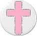 Pink Cross Crucifix 2.25â€ Large Button Pin Church Christian Holy Jesus Prayer
