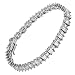 Bridal Emerald Cut Baguettes CZ Diamond Tennis Bracelet