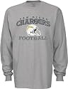 San Diego Chargers -Grey- Stacked Helmet Long Sleeve T-Shirt