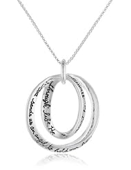 Sterling Silver "God Sends Us An Angel To Hold Our Hand Through Life. He Named Her Mom" Double Oval Pendant Necklace , 18"