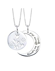 Sterling Silver "Friends Are Flowers That Never Fade" Breakaway Flower with Two Chains Pendant Necklace
