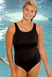 Chlorine Resistant! Beach Belle® Black Plus Size High Neck Swimsuit - Women's Swimsuit Plus Size Swimsuits
