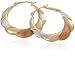 9ct 3 Colour Gold AMC81993 Ladies Creole Earrings