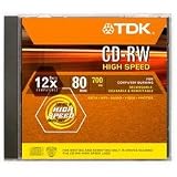 TDK Systems CDRW 80MIN 700MB 12X HI-SPEED SPINDLE 50PK ( CD-RW80HSGC50-G )