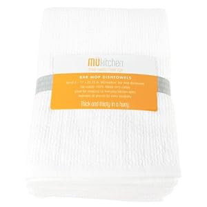MUkitchen Muincotton Bar Mop Dishtowel, White, Set of 4