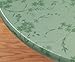 Miles Kimball Floral Swirl Vinyl Elasticized Table Cover, 45 - 56 Inch Dia Round, Green