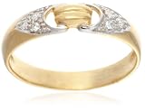 Image of 9ct Yellow Gold AMR314536 Ladies 0.03ct Diamond Band Ring