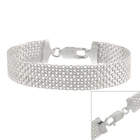 Sterling Silver Trendy Mesh Bracelet