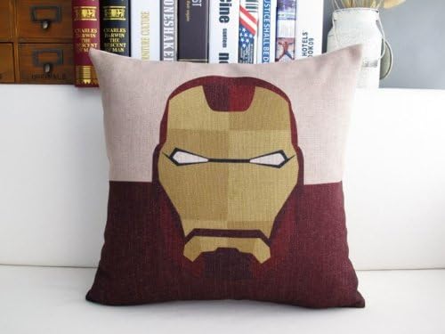 Pillow Case Cushion Cover Linen Home Dec 17.7" Marvel Comics Figure Heroes 6 Patterns (Ironman)