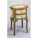 Antique Style Hand Painted Accent Table Plant Stand with Drawers