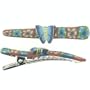 Blue Butterfly Flower Fimo Hair Clips