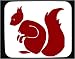 Decorated Mouse Pad with fur, squirrel, rodent, red, tail