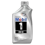 Mobil 1 96989 Synthetic 0W-40 Motor Oil - 1 Quart, Pack of 6