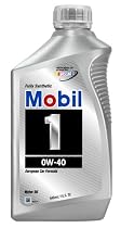 Mobil 1 Synthetic 0W-40 Motor Oil - 1 Quart, Pack of 6
