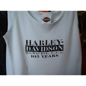 Harley-Davidson Women's Harley 105th Anniversary White Tank Top --LIMITED EDITION-- 100% Pre-Shrunk...