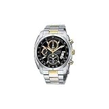 Pulsar Two Tone Alarm Chronograph Black Dial PF3481 Watch by Pulsar