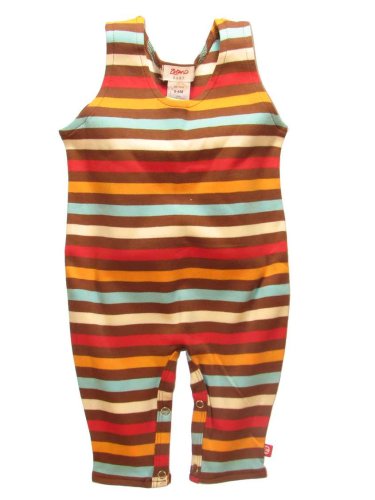 5 Color Multi-Stripe Chocolate Overalls by Zutano