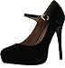 Bella Marie Tamika-13 Women's almond toe platform high heel mary jane squeaky suede pumps shoes