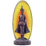 Thai Buddha Holding Pot, with Crackled Glass Oval Disc