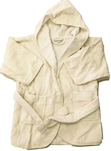 American Terry Organic Toddler Hooded Cover-Up - Natural/White - X-Small 1-2 Years