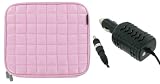 2n1 Combo - HP Mini 1000 XP 8.9-Inch Netbook Laptop Sleeve Slipcase with 12v Car Charger (Memory Foam with Faux Leather - Pink)